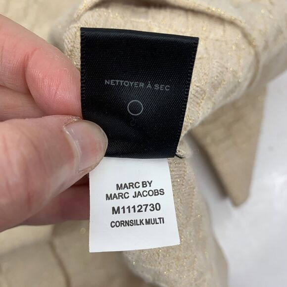 Marc Marc Jacobs Sz M Cardigan Sweater Gold Cornsilk Multi Wool Cashmere Blend - Picture 9 of 10